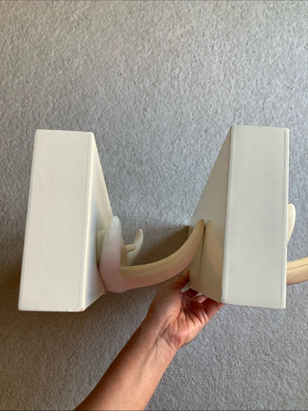 West Elm white antler shelves